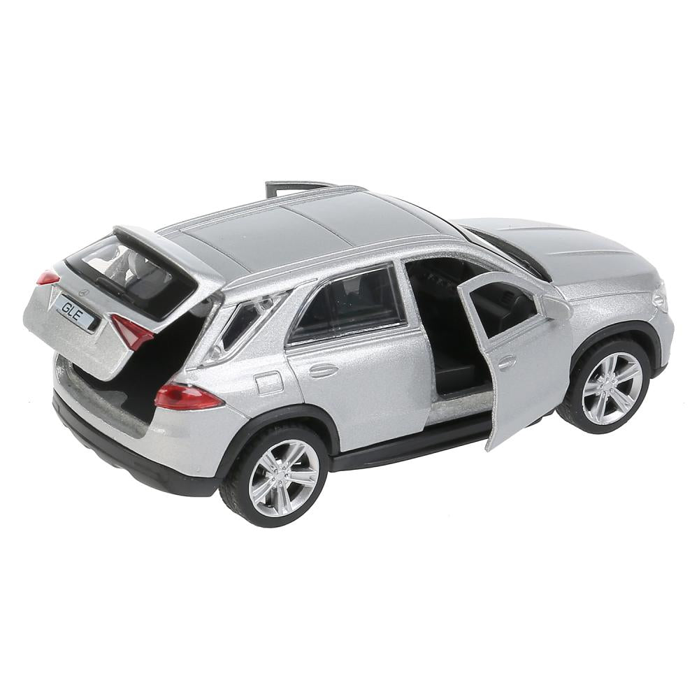 GLE-12-SR Машина металл MERCEDES-BENZ GLE 2018 12 см, двери, багаж, серебристый, кор. Технопарк в ко