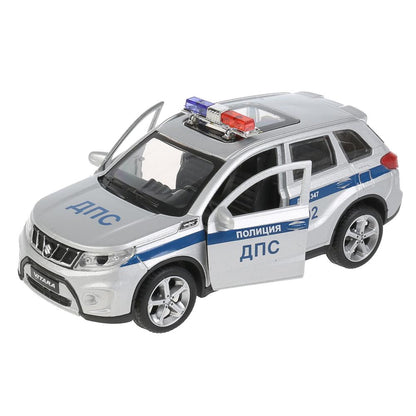Machine en métal SUZUKI VITARA ПОЛИЦИЯ 12 cm, double, bagage, serebr, в кор. Parc technologique dans le cor.2*36шт