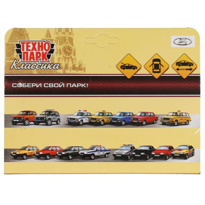 Машина металл ВАЗ-2114 "САМАРА" ПОЛИТИЯ 12 см, двери, багажник, белый, кор. Технопарк в кор.2*36шт