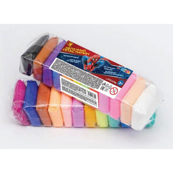 Легкий пластилин 12 цв. 10 гр, спайдер MultiArt в кор.115наб