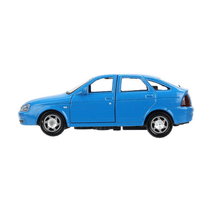 Машина металл LADA PRIORA 12 см, двери, инерц,синий перламутр,кор. Технопарк в кор.2*36шт