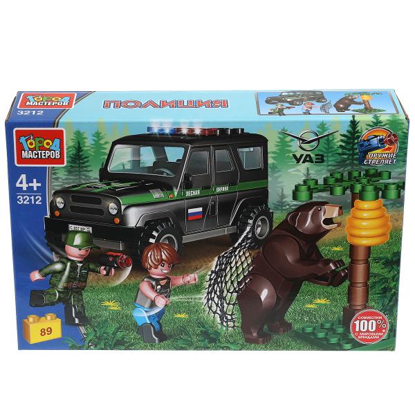 SB-3212 UAZ конструктор uaz hunter: лесная ПОЛИЦИЯ, 89 дет. Город мастеров в кор.36шт