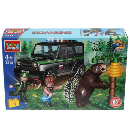 SB-3212 UAZ конструктор uaz hunter: лесная ПОЛИЦИЯ, 89 дет. Город мастеров в кор.36шт