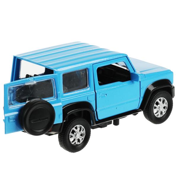 Technoparc. Modèle «Suzuki Jimny» en métal, 11,5 cm, double, bagage, acier, vinyle, art.JIMNY-12-BUBK