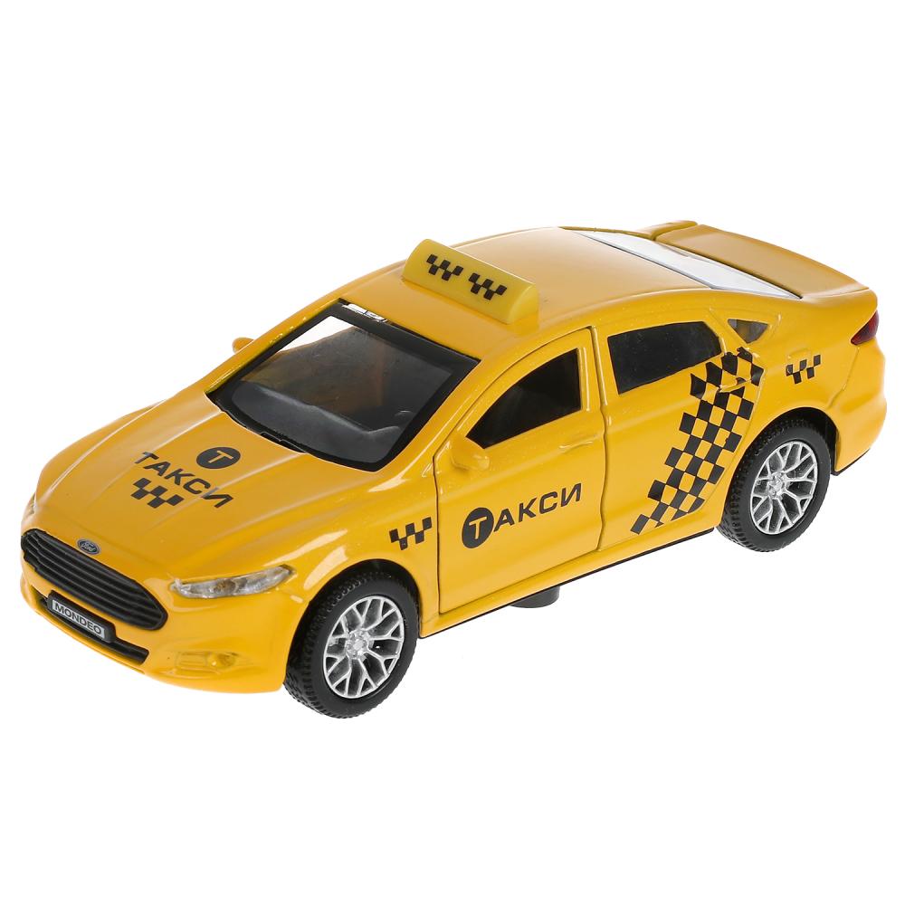 Машина металл свет-звук FORD MONDEO ТАКСИ 12 cm, двери, багаж, инерц, кор. Технопарк в кор.2*36шт