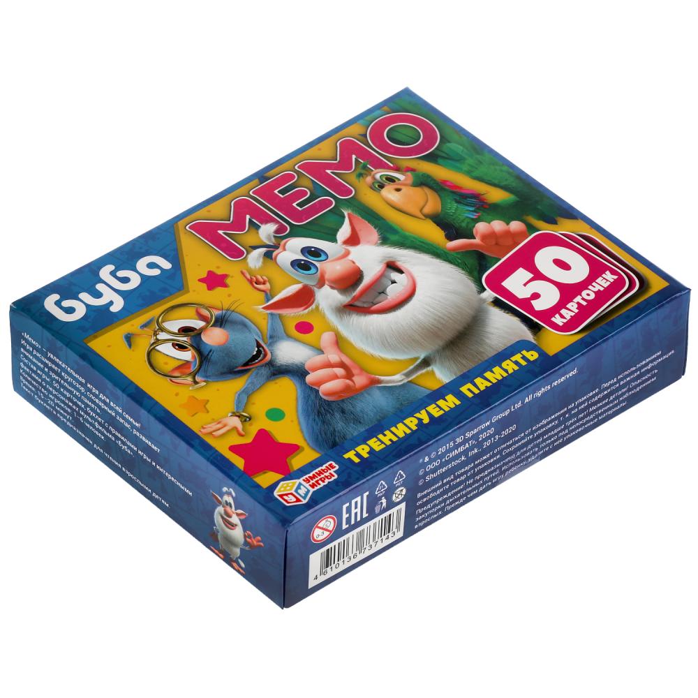 БУБА. КАРТОЧНАЯ ИГРА МЕМО. (50 КАРТОЧЕК). КОР: 125Х170Х40ММ, КАРТОЧКИ 65Х95ММ. УМНЫЕ ИГРЫ в кор.50шт