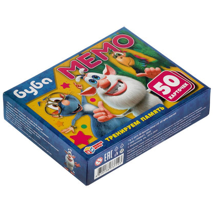 БУБА. КАРТОЧНАЯ ИГРА МЕМО. (50 КАРТОЧЕК). КОР: 125Х170Х40ММ, КАРТОЧКИ 65Х95ММ. УМНЫЕ ИГРЫ в кор.50шт