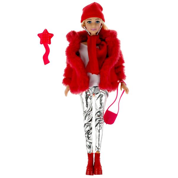 Кукла 29 см София беременная, зимняя одежда, руки и ноги сгиб, акс, кор КАРАПУЗ в кор.24шт