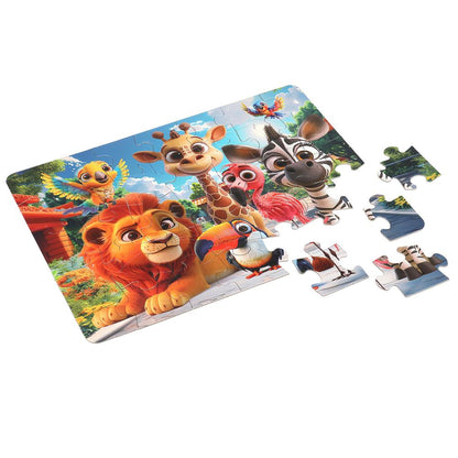 Зверята в зоопарке. Макси-пазлы. Пазл 35 деталей. 180х127х35 мм. Умные игры в кор.24шт