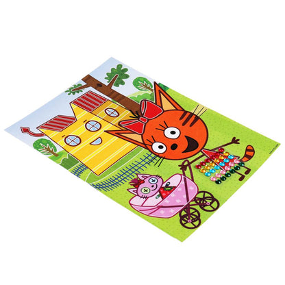 MultiArt. Аппликация из фольги "Три кота. Карамелька на прогулке" 17х23см в пак. арт.240-TC