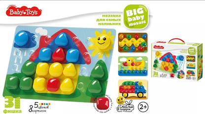 Мозаика для самых маленьких Baby Toys "Домик" d 40/5 цв (31 эл) nev кор