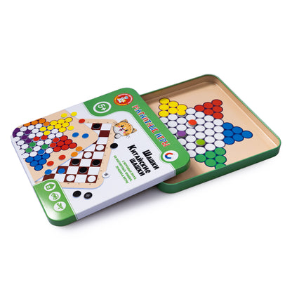 Игра магнитная в жестяной коробочке "Шашки. Китайские шашки"