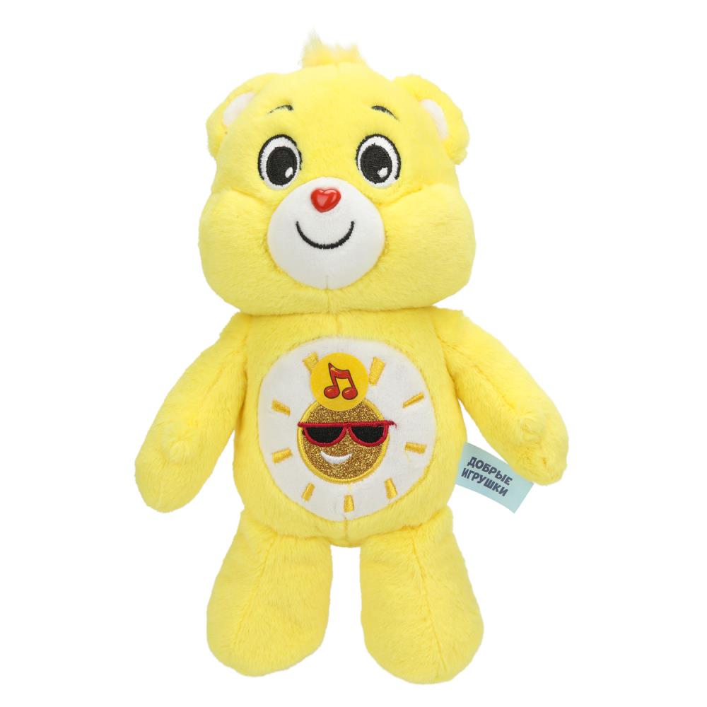 Игрушка мягкая мишка желтый 20см, озвучка. Добрые игрушки в кор.24шт