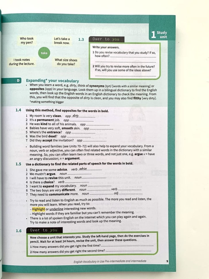 Книга «Английская лексика в употреблении» для уровня Pre-Intermediate и Intermediate с ответами и расширенной электронной книгой