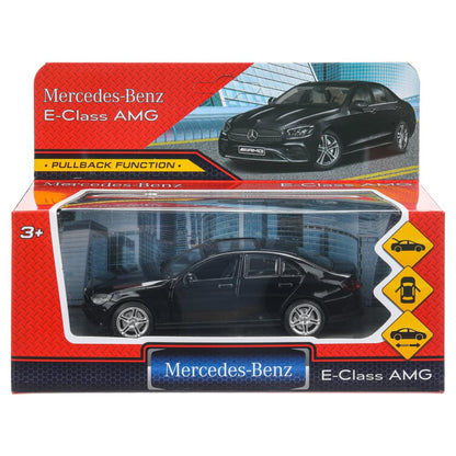 Машина металл MERCEDES-BENZ e-class amg 12см, дв,баг,ин,черный, кор. Технопарк в кор.2*36шт
