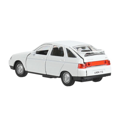 Машина металл ваз-2112 12 см, двери, багаж, белый, кор. Технопарк в кор.2*36шт
