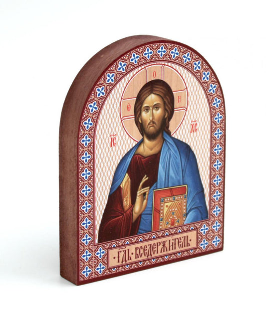 Икона аркой Спас Господь (поясной) (на дереве): 95 х 120