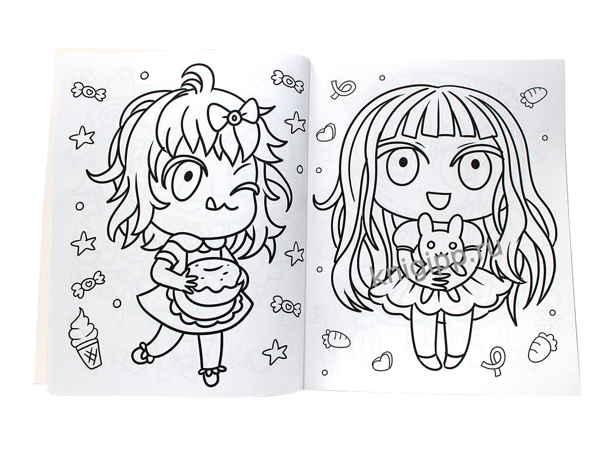 РАСКРАСКА АНИМЕ. МАЛЫШКИ ЧИБИ