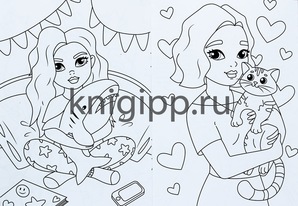 МОЯ РАСКРАСКА А4 чёрная. КЛАССНЫЕ ДЕВЧОНКИ