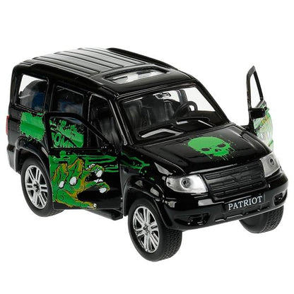 Машина металл UAZ 12 см, дв., багаж., инерц., окрас ЗОМБИ, кор. Parc technologique en cor.2*24шт