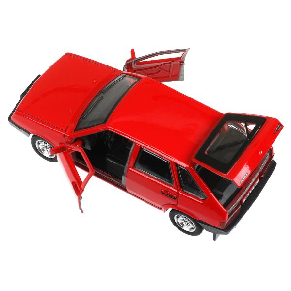 Машина металл Ваз-2109 "СПУТНИК" 12 см, двери, багажник, инер, красный, кор. Технопарк в кор.2*36шт