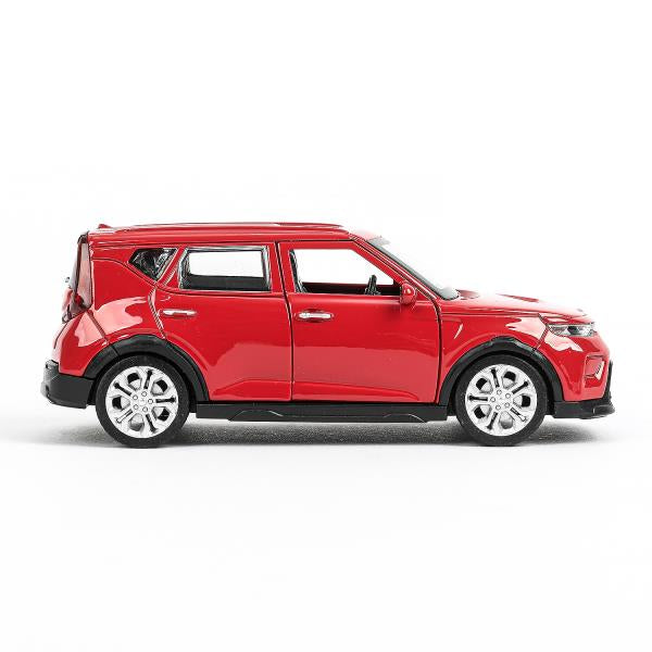 Машина металл KIA soul длина 12 см, двери, багаж., инерц, красный, кор. Parc technologique dans le cor.2*36шт