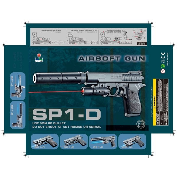 Pistolet avec laser. Par exemple, avec le SP1-D en cor. dans кор.120шт