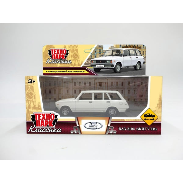 Машина металл LADA lada 2104 длина 10,5 см, инерц, белый, кор. Технопарк в кор.2*36шт