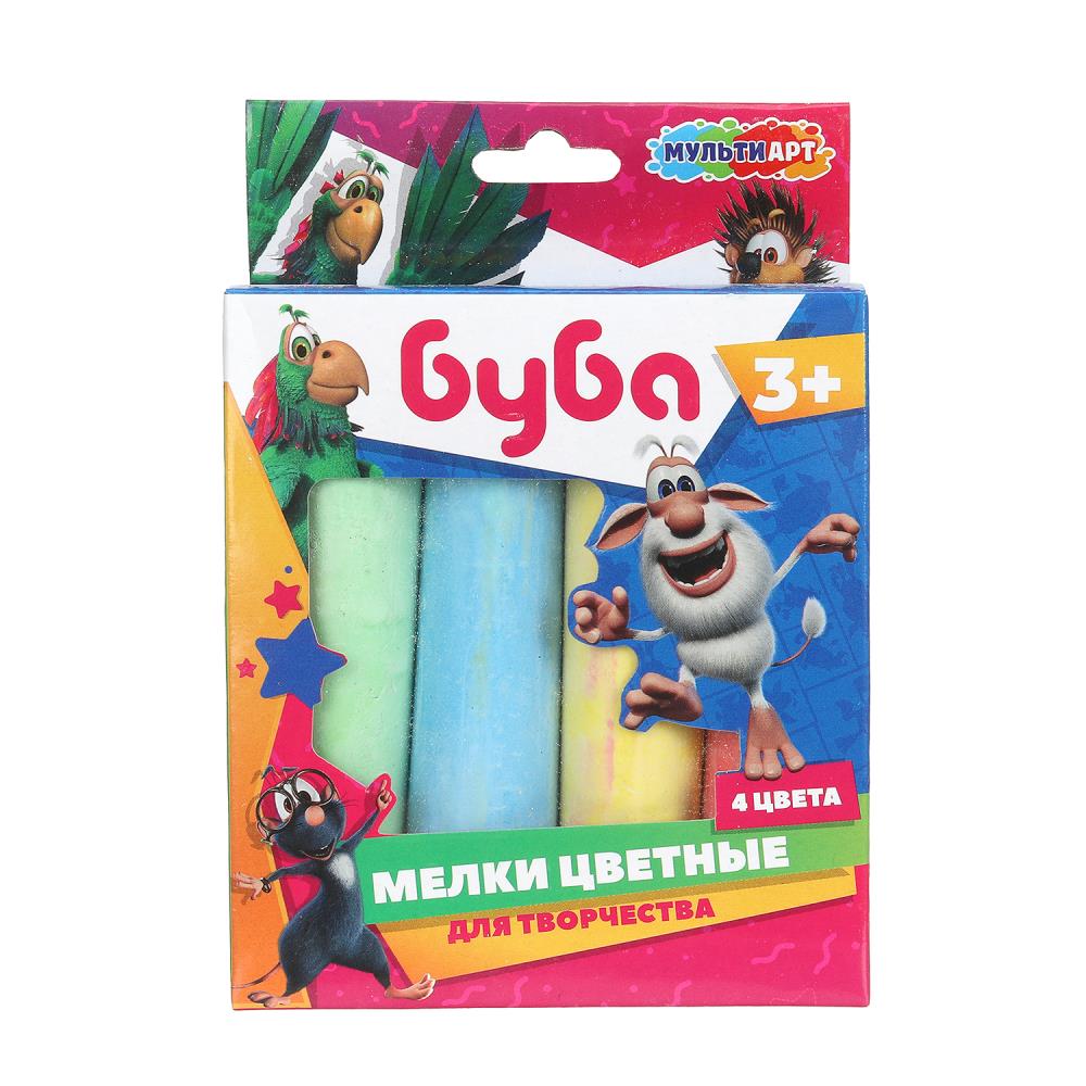 Мелки цветные мультиарт, 4 цв БУБА МУЛЬТИ АРТ в кор.48наб