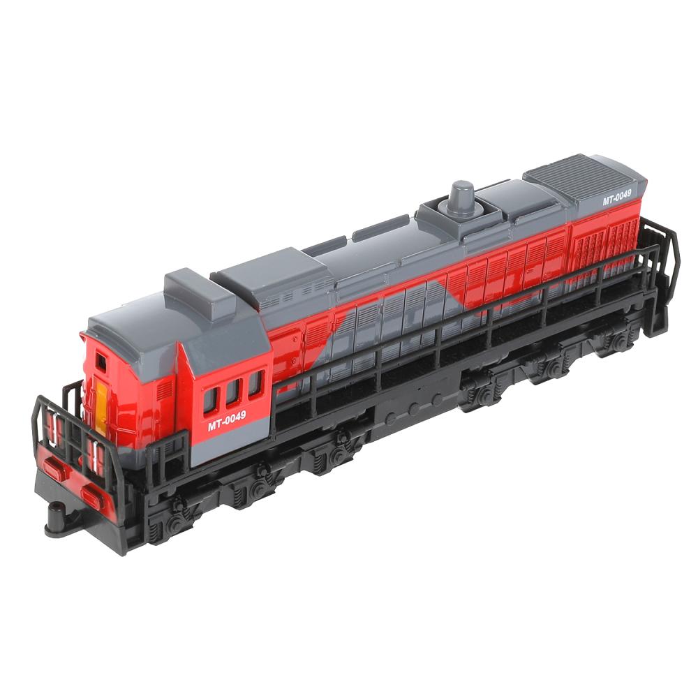 LOCOTEM18B-19-GYRD Модель металл ЛОКОМОТИВ 19 см, двери, инерц, красн, кор. Технопарк в кор.2*24шт