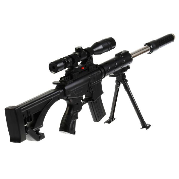 Автомат (п) с laser. прицелом, съемный магазин и приклад 2019 в пак. dans le cor.4*12шт