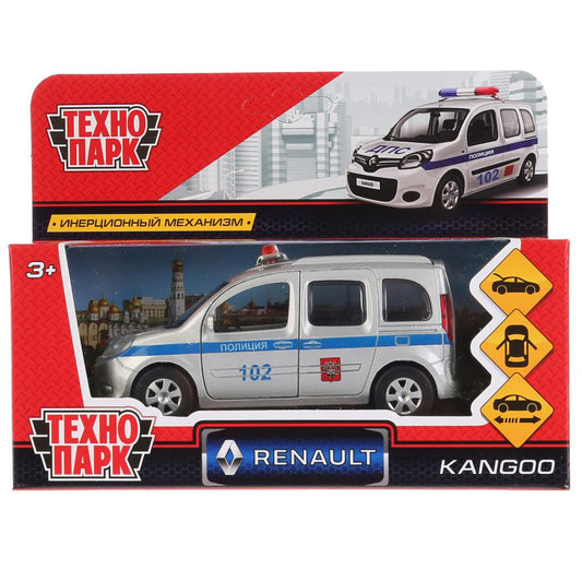 ТМ Технопарк. Машина металл "RENAULT KANGOO ПОЛИЦИЯ" 12см, открыв. двери, инерц. в кор. в кор.2*36шт