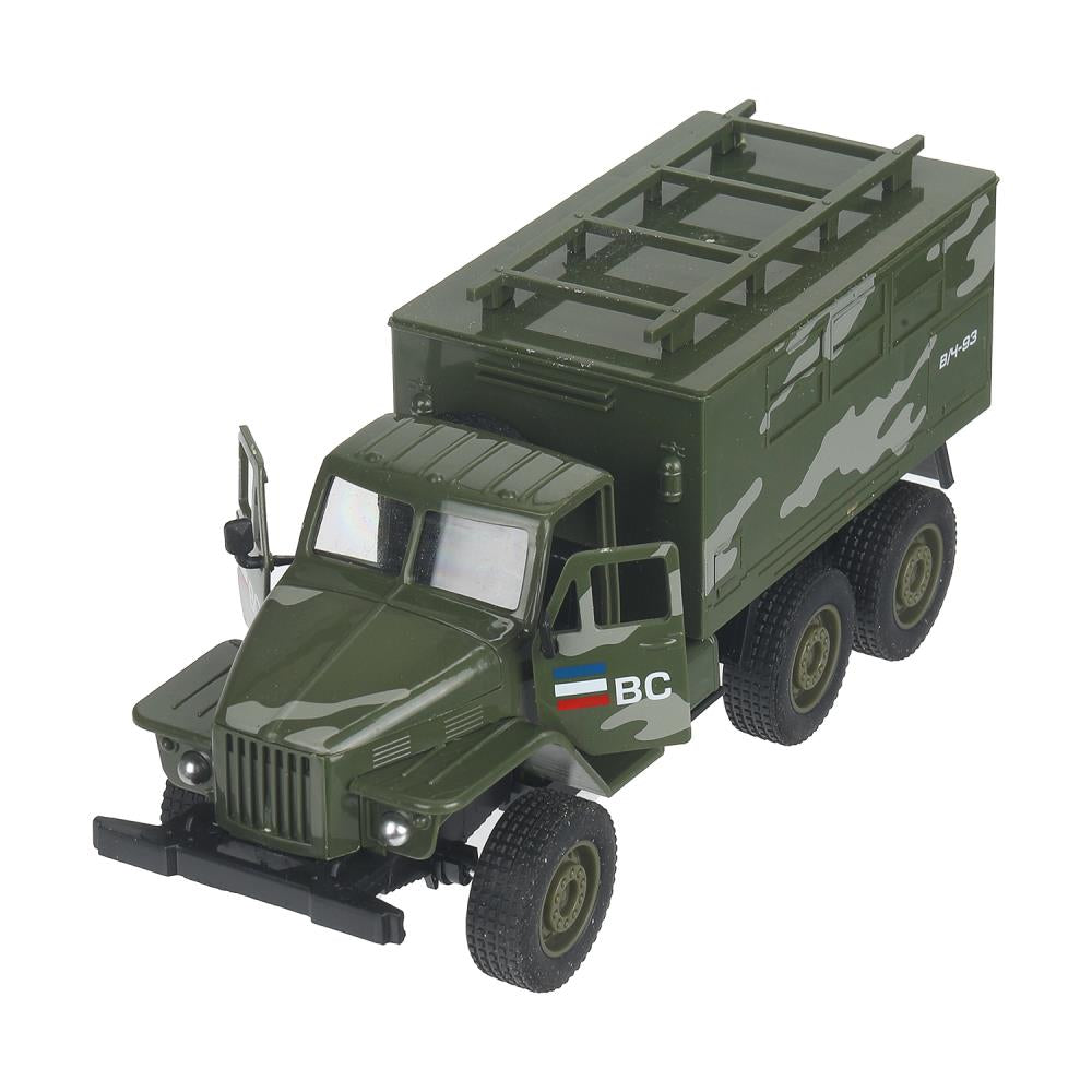 Машина пластик ГРУЗОВИК 17 см, инерция, дверь, ВОЕННЫЙ Технопарк в кор.2*72шт