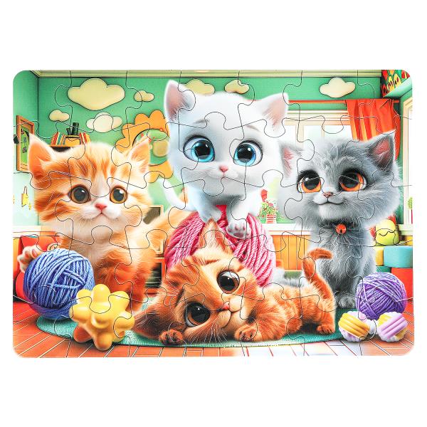 Котята. Макси-пазлы в коробке. 35 деталей. 180х127х35 мм. Умные игры в кор.24шт