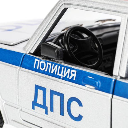 Машина металл свет-звук LADA ваз 2107,дв,к,баг,св-зв,ин,17,5 см,ПОЛИЦИЯ сер Технопарк в кор.2*18шт