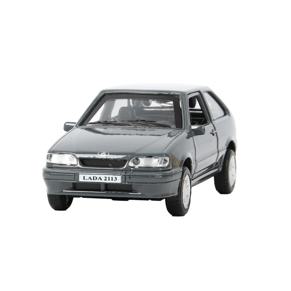 Машина металл ваз-2113 12 см, двери, багаж, инер,серый, кор. Технопарк в кор.2*36шт