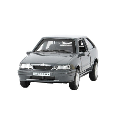 Машина металл ваз-2113 12 см, двери, багаж, инер,серый, кор. Технопарк в кор.2*36шт