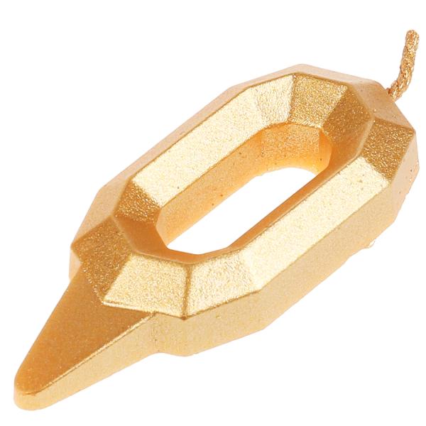 Свеча для торта, цифра "0" золото, блистер,с днем рождения ЧУДО ПРАЗДНИК в кор.48шт