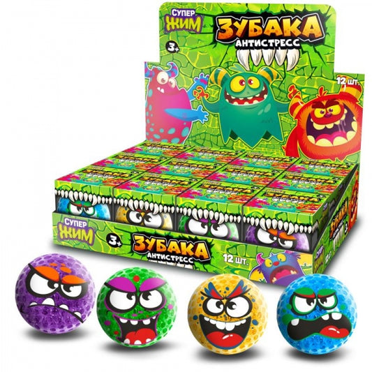 Игрушка - антистресс жмяка, супер зубы, монстры зубаки, дисплей Супер Жим уп-12шт в кор.6уп