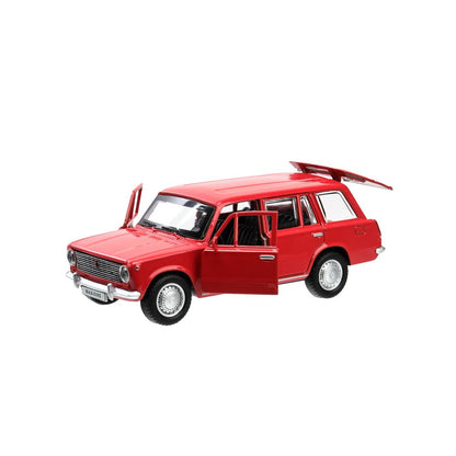 Машина металл ваз-2102 12 см, двери, багаж, инер, красный, кор. Технопарк в кор.2*36шт