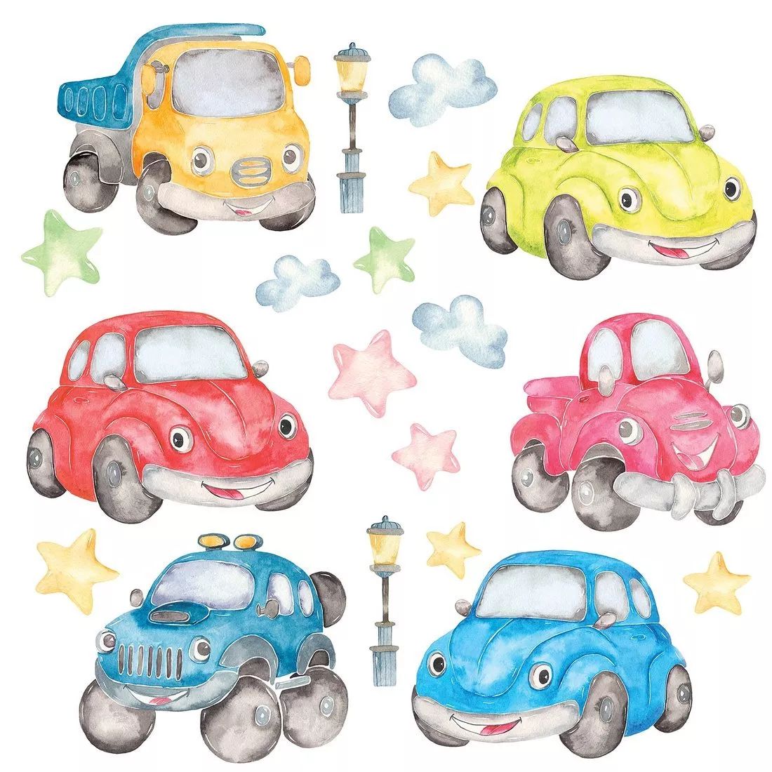 Наклейки декоративные Дрофа-Медиа Машинки (30х45 см, 2 листа)