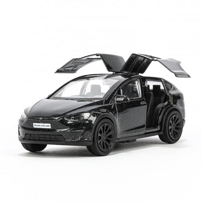 MODELX-12-BK Машина металл tesla model x plaid 12 см, двери, черн, кор. Технопарк в кор.2*36шт
