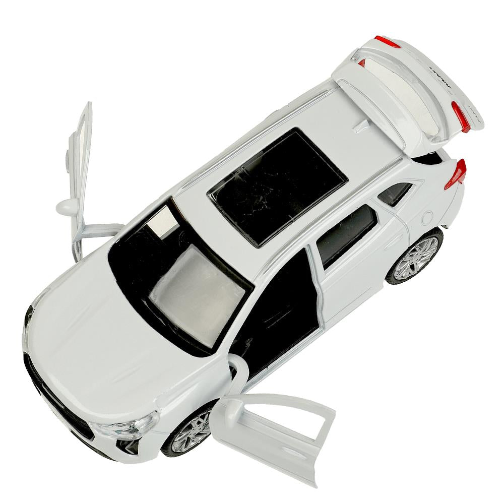 Машина metal haval jolion 12 см, двери, багажник, белый, кор. Технопарк в кор.2*36шт