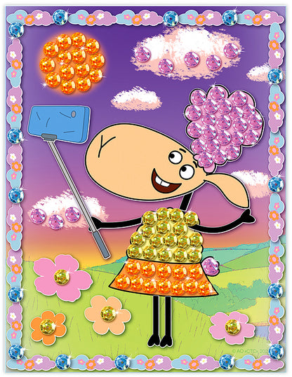 Отель у овечек. Мозаика из пайеток картина "Селфи овечки Беллы"