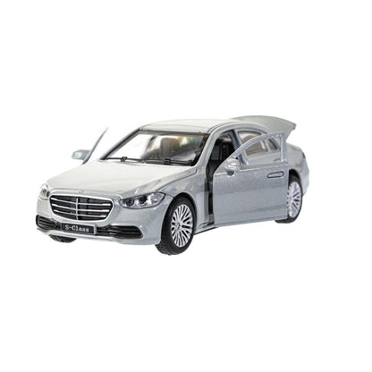 Машина металл MERCEDES-BENZ s-class v223 12см,дв,багаж,инер,серебристый,кор. Технопарк в кор.2*36шт