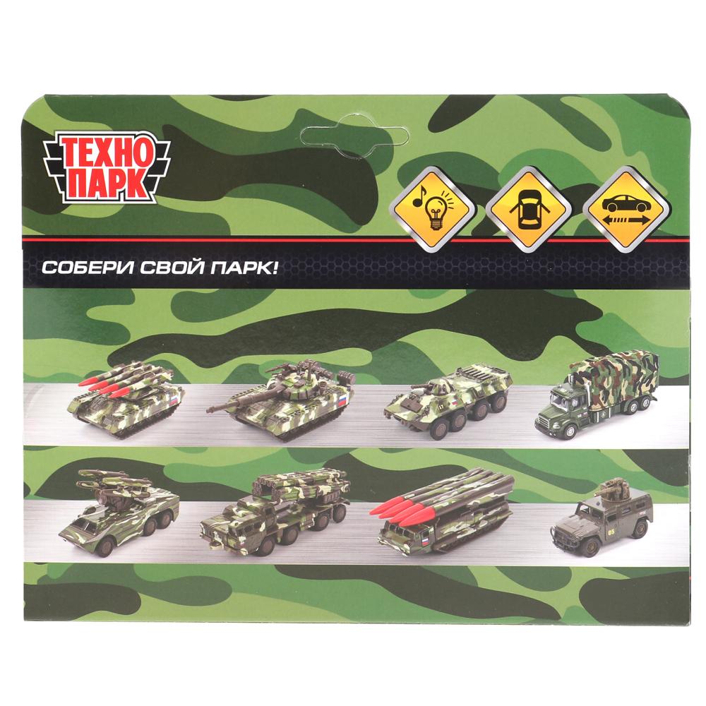 FY6066A-14SLMIL-GN306656 Машина металл свет-звук ГРУЗОВИК ВОЕННЫЙ КАМУФЛЯЖ 14 см, двери, зелен, кор.