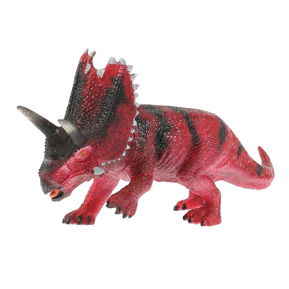 Игрушка пластизоль Играем Вместе динозавр Бол.Трицераптор 26*8.5*13.5см, хэнтэг, в пак. в кор.2*36шт