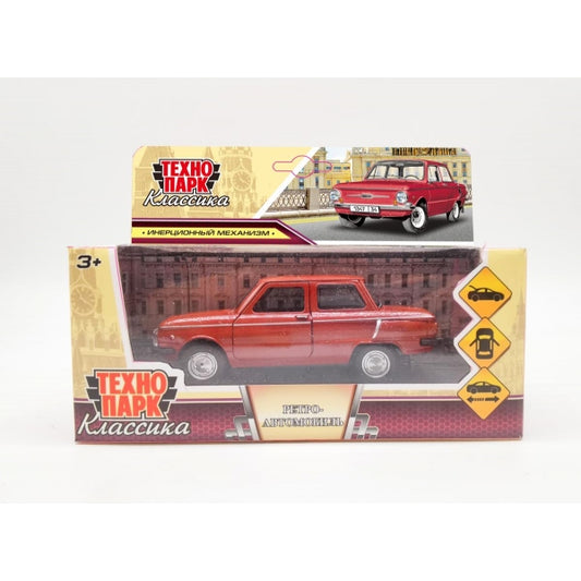 Технопарк. ЗАЗ-968а Ретро-автомобиль "Запорожец" 12 см. дв,сумка,инер,малиновый арт.ZAZ968A-12-PK(72)