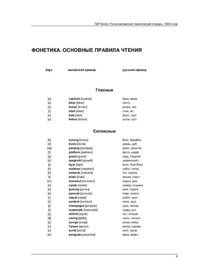 Русско-малайский тематический словарь - 5000 слов