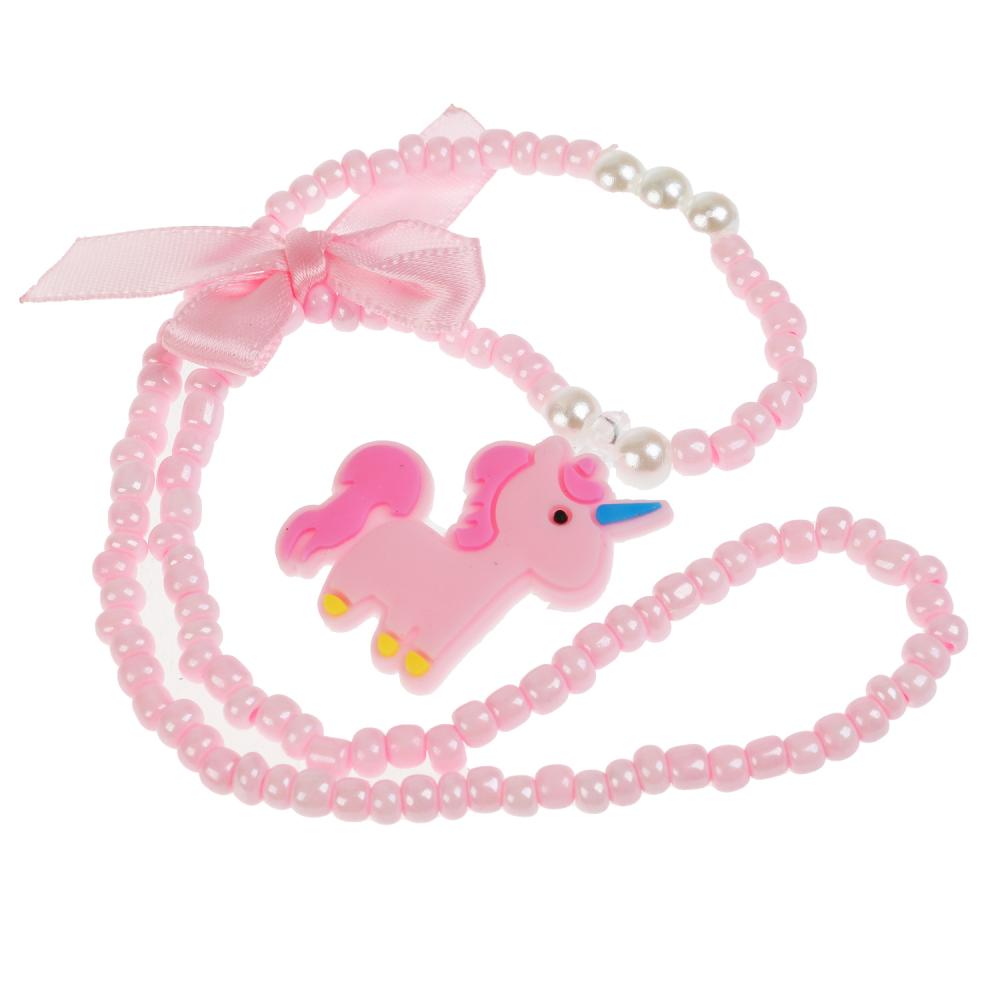 Акс-ры д/девочек СКАЗОЧНЫЙ ПАТРУЛЬ бижутерия (braslet+бусы) единорог МИЛАЯ ЛЕДИ уп-10шт в cor.100up